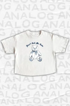 Women Daisy Street T-Shirts-ANALOG HUG A BEAR DAY COLLECTION: DON'T CALL ME CUTE CROPPED T-SHIRT