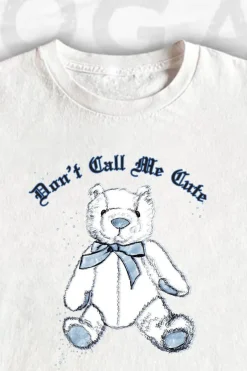 Women Daisy Street T-Shirts-ANALOG HUG A BEAR DAY COLLECTION: DON'T CALL ME CUTE CROPPED T-SHIRT