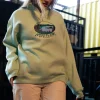 Women Daisy Street Hoodies & Sweatshirts-1/4 Zip Boyfriend Sweater with Embroidered Print