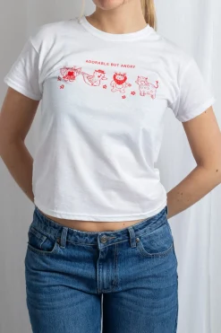 Women Daisy Street Tops | T-Shirts-Adorable But Angry Baby Tee