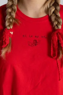 Women Daisy Street Tops | T-Shirts-Ai Is My Bf Cropped Tee