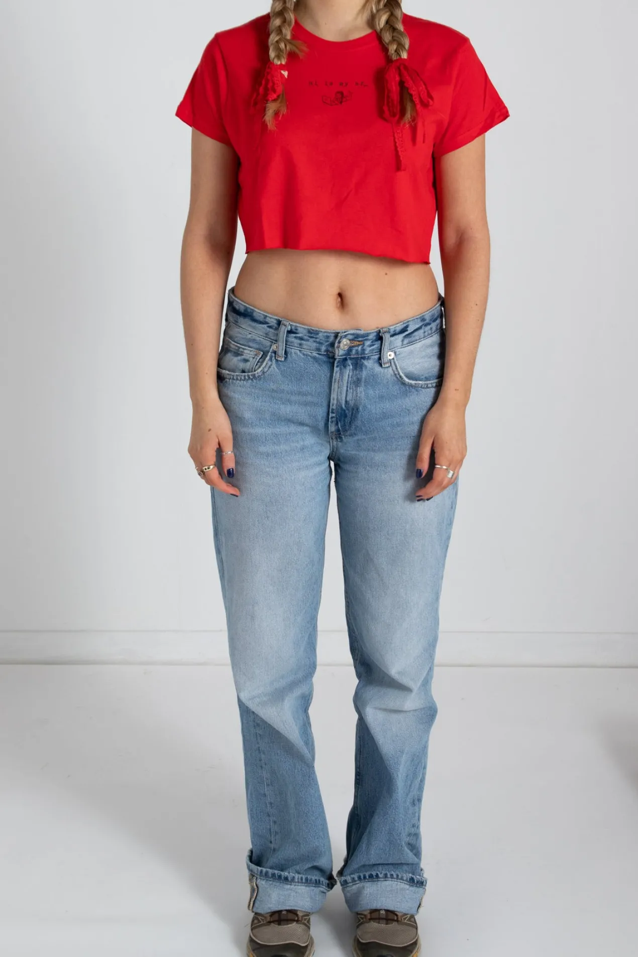 Women Daisy Street Tops | T-Shirts-Ai Is My Bf Cropped Tee