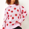 Women Daisy Street Hoodies & Sweatshirts-Apple Knitted Jumper
