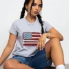 Women Daisy Street Tops | T-Shirts-Applique Flag Tee