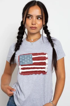 Women Daisy Street Tops | T-Shirts-Applique Flag Tee
