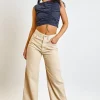 Women Daisy Street Tops-Asymmetric Ruched Crop Top