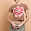 Women Daisy Street Tops | T-Shirts-Baby Tee With Flower Motif