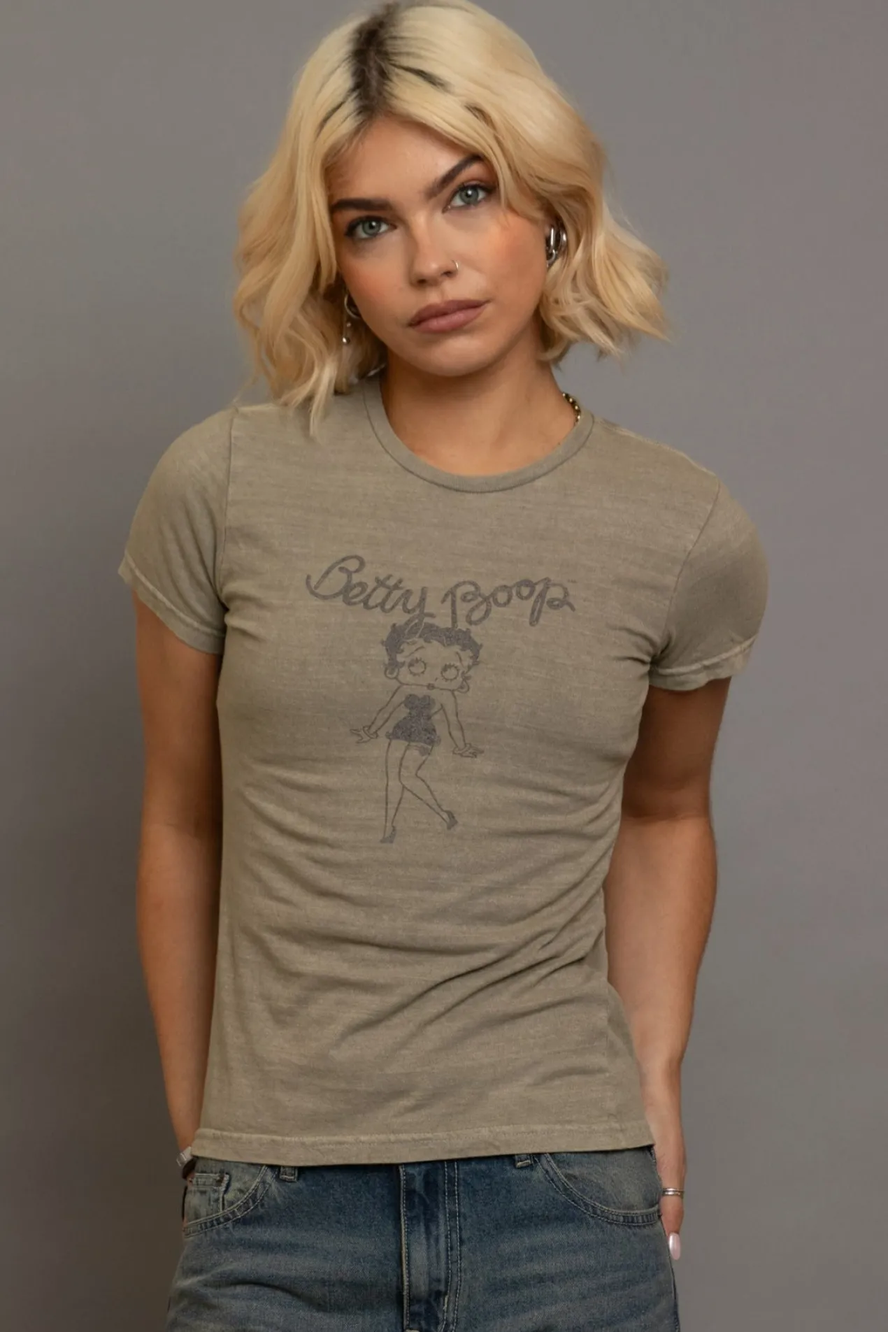 Women Daisy Street Tops | T-Shirts-Betty Boop Washed Fitted Tee