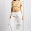 Women Daisy Street Trousers-Broderie Anglaise Low Rise Wide Leg Trousers