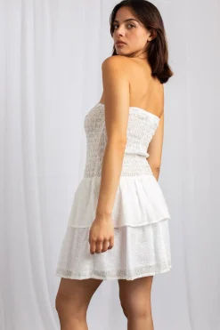 Women Daisy Street Dresses-Broderie Bandeau Tiered Mini Dress