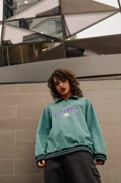 Women Daisy Street Tops | Hoodies & Sweatshirts-Bulldogs 1/4 Zip Sweater