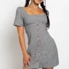 Women Daisy Street Dresses-Button Front Milkmaid Dress