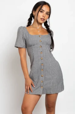 Women Daisy Street Dresses-Button Front Milkmaid Dress