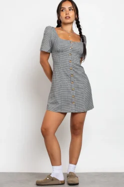 Women Daisy Street Dresses-Button Front Milkmaid Dress
