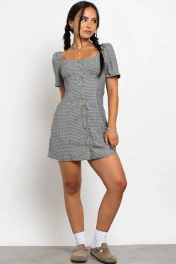 Women Daisy Street Dresses-Button Front Milkmaid Dress