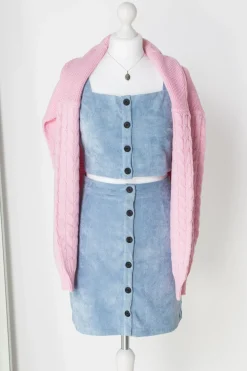 Women Daisy Street Skirts-Button Up Mini Skirt in Cord