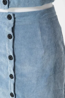 Women Daisy Street Skirts-Button Up Mini Skirt in Cord