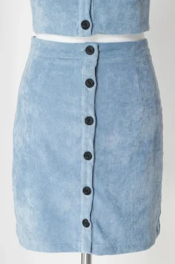 Women Daisy Street Skirts-Button Up Mini Skirt in Cord
