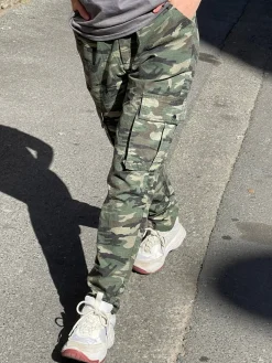 Women Daisy Street Trousers-Cargo Trouser in Camo