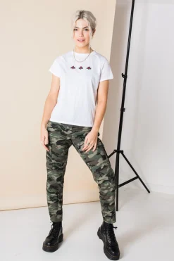 Women Daisy Street Trousers-Cargo Trouser in Camo