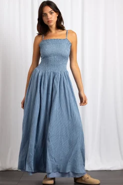 Women Daisy Street Dresses-Check Drop Waist Detail Maxi Dress