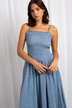 Women Daisy Street Dresses-Check Drop Waist Detail Maxi Dress