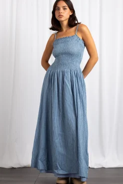 Women Daisy Street Dresses-Check Drop Waist Detail Maxi Dress