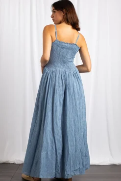 Women Daisy Street Dresses-Check Drop Waist Detail Maxi Dress