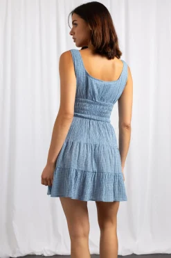 Women Daisy Street Dresses-Check Mini Dress With Tiered Skirt
