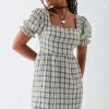 Women Daisy Street Dresses-Check Smock Dress