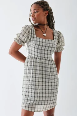 Women Daisy Street Dresses-Check Smock Dress