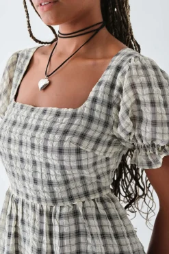 Women Daisy Street Dresses-Check Smock Dress