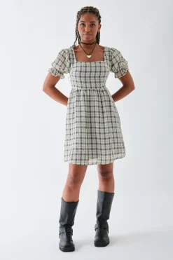 Women Daisy Street Dresses-Check Smock Dress