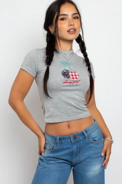 Women Daisy Street Tops | T-Shirts-Cherry Baby Tee