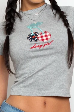 Women Daisy Street Tops | T-Shirts-Cherry Baby Tee