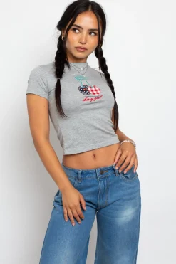 Women Daisy Street Tops | T-Shirts-Cherry Baby Tee
