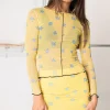 Women Daisy Street Tops-Contrast Seam Mesh Top Print
