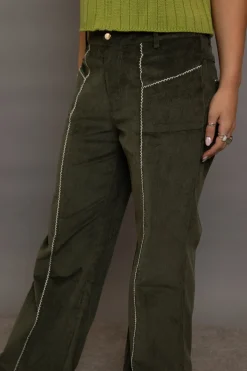 Women Daisy Street Trousers-Cord Flared Trousers