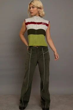 Women Daisy Street Trousers-Cord Flared Trousers
