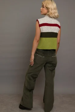 Women Daisy Street Trousers-Cord Flared Trousers