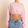 Women Daisy Street Hoodies & Sweatshirts-Crop Sweater in Silver