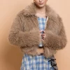 Women Daisy Street Partywear | Jackets-Cropped Faux Fur Jacket