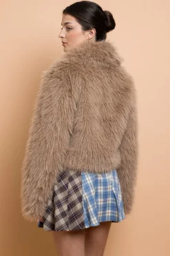 Women Daisy Street Partywear | Jackets-Cropped Faux Fur Jacket