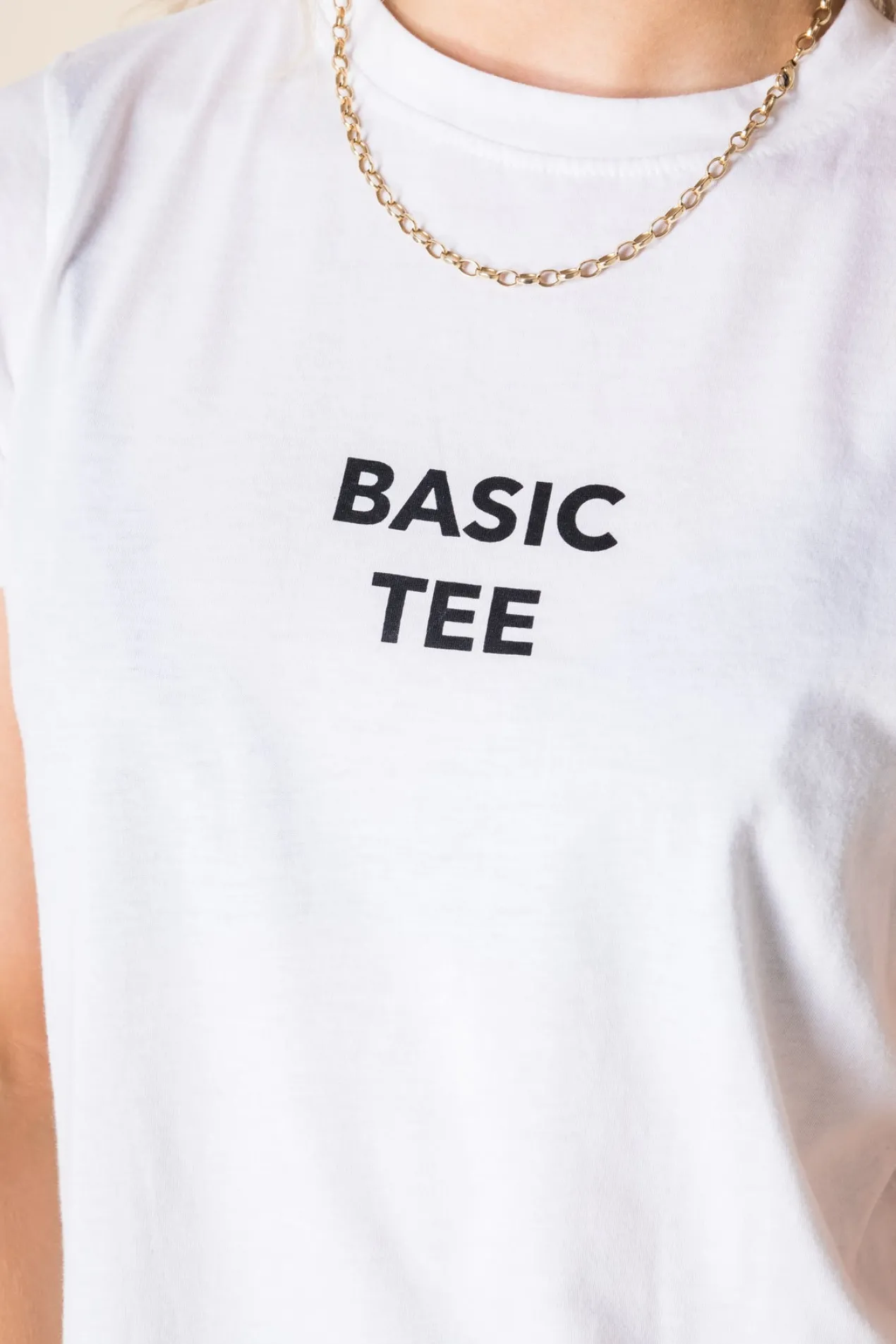 Women Daisy Street T-Shirts-Cropped T-Shirt with Basic Tee Print