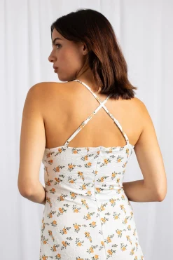 Women Daisy Street Dresses-Cross Back Ruched Bust Midi Dress With High Split