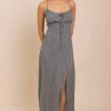 Women Daisy Street Dresses-Cross Over Strap Ruched Bust Midi Dress With Split