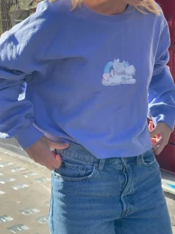 Women Daisy Street Hoodies & Sweatshirts-Cute as F*ck Cropped Sweat
