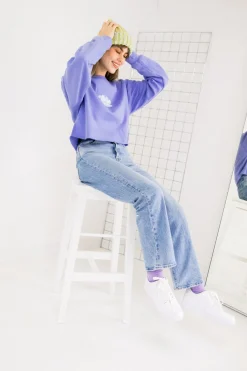 Women Daisy Street Hoodies & Sweatshirts-Cute as F*ck Cropped Sweat
