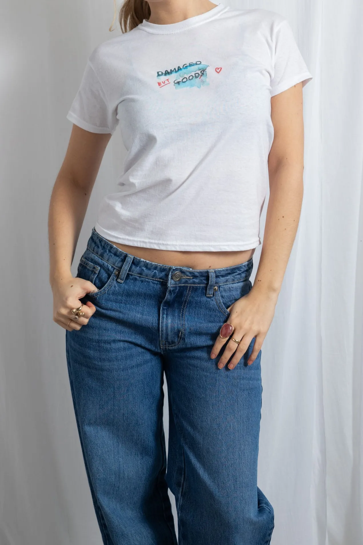 Women Daisy Street Tops | T-Shirts-Damaged But Goods Baby Tee