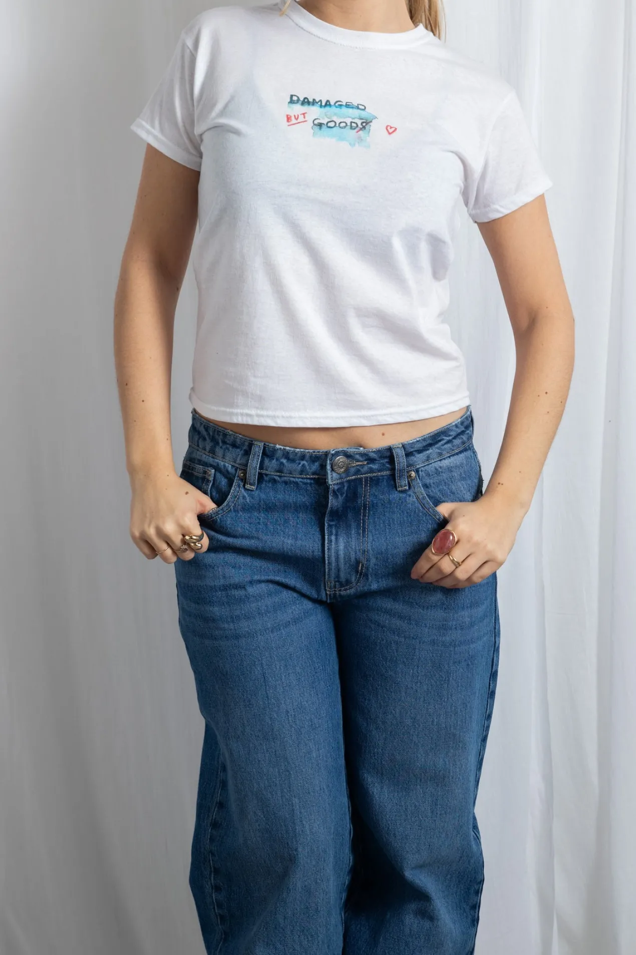 Women Daisy Street Tops | T-Shirts-Damaged But Goods Baby Tee